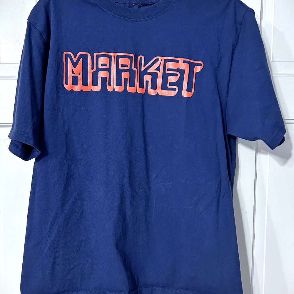 MARKET Graphic Logo Blue Short Sleeve Crewneck T-Shirt Men's Size Medium